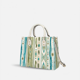 Turquoise Weave Leather Handbag