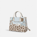 Aqua Spots Leather Handbag