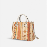 Boho Tapestry Leather Handbag