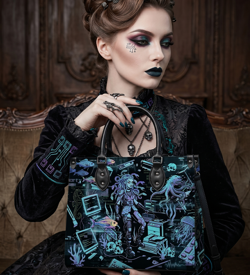 "Abyssal Glitch" Leather Handbag｜Ocean Conservation Edition