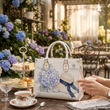 Hamptons Hydrang Leather Handbag