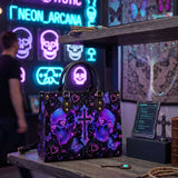 Neon Skull Leather Handbag