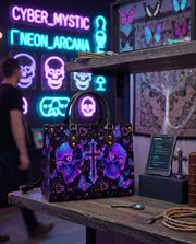 Neon Skull Leather Handbag