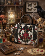 Sacred Heart Lily Leather Handbag