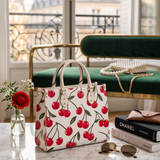 Cherry Prelude Leather Handbag
