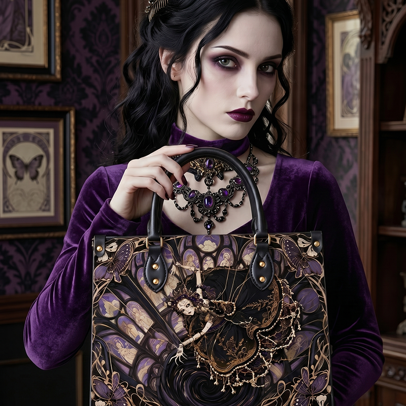 Ebonveil Leather Handbag