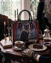 Candlelight Cat Leather Handbag
