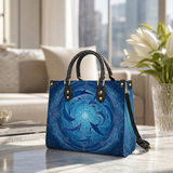 Circle Dolphin Tides(Clarity) Leather Handbag