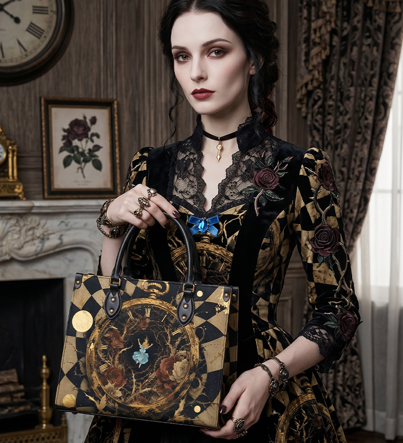 Chronostasis Leather Handbag