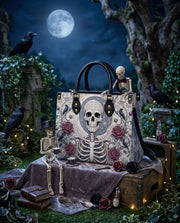 Bone Scroll Leather Handbag
