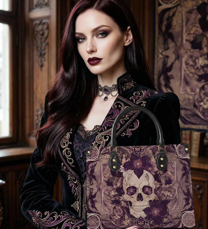 Through fragrance Leather Handbag