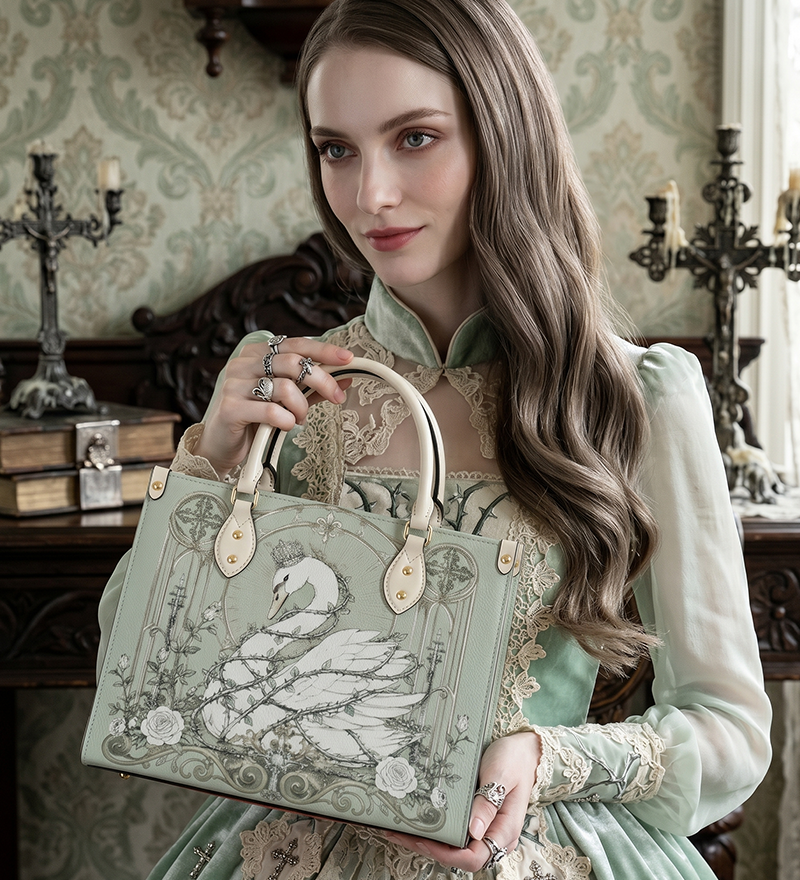 "Cygnicide" Leather Handbag