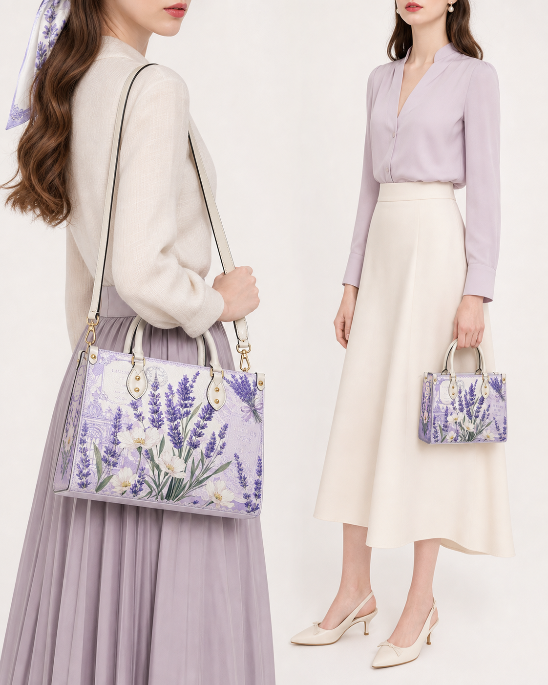 Violet Lavender Leather Handbag