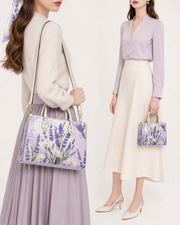 Violet Lavender Leather Handbag