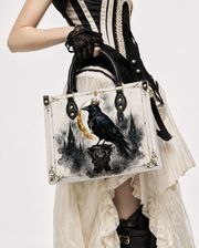 Moonveil Crow Leather Handbag