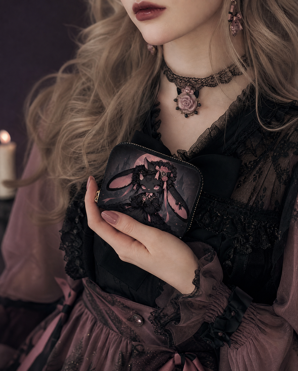 Dusk Moon Bunny Mini Wallet