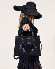 Moon Crystal Cat Leather Handbag