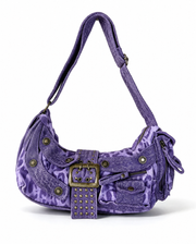 Purple Leopard Denim Hobo