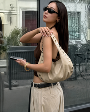 Moonlit Nude Crescent Bag