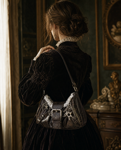 Midnight Lace Leather Hobo