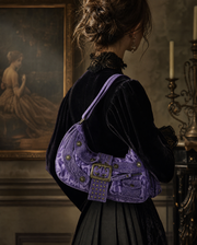 Purple Leopard Denim Hobo