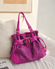 Hot Pink Leopard Drawstring Bag