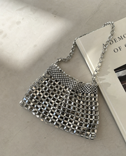 Silver Stardust Mesh Clutch