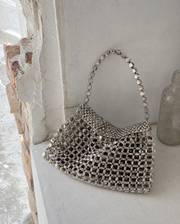 Silver Stardust Mesh Clutch