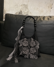 Dark Rose Mesh Hobo Bag