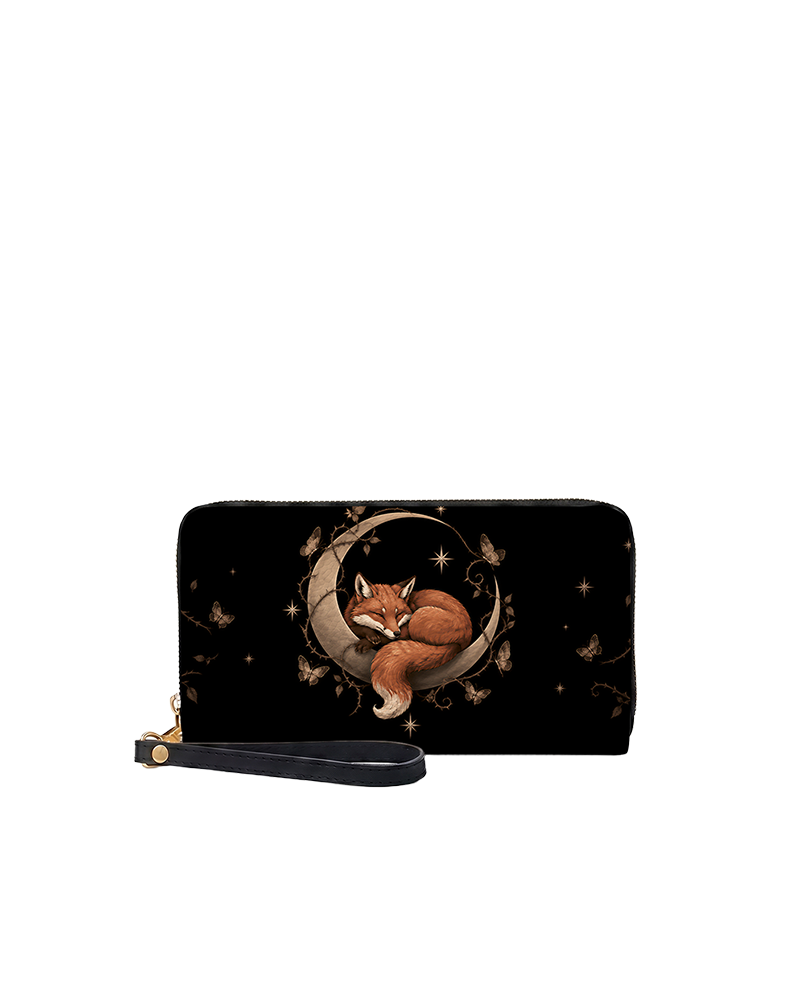 Moon Fox Long Zip Wallet
