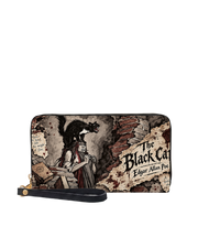 Black Cat Long Zip Wallet