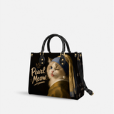 Pearl Meow Leather Handbag