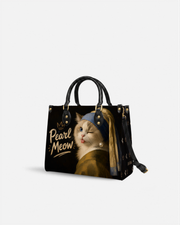 Pearl Meow Leather Handbag
