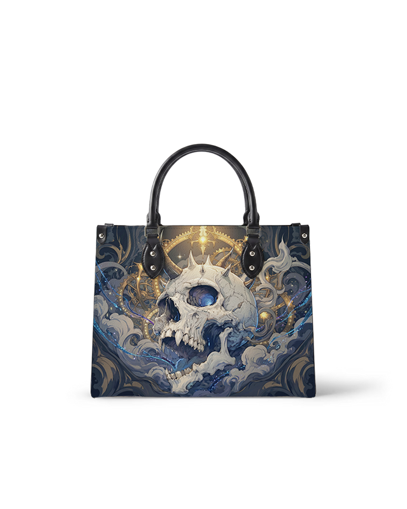 Horned Skull Leather Handbag