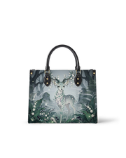 Violet Moon Bunnies Leather Handbag