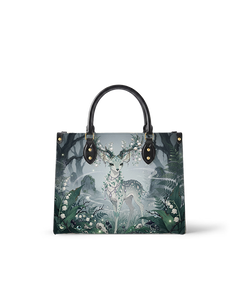Violet Moon Bunnies Leather Handbag