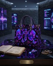 Neon Skull Leather Handbag