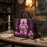 Crimson Moon Bear Leather Handbag