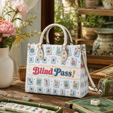 Mahjong Blind Pass Leather Handbag