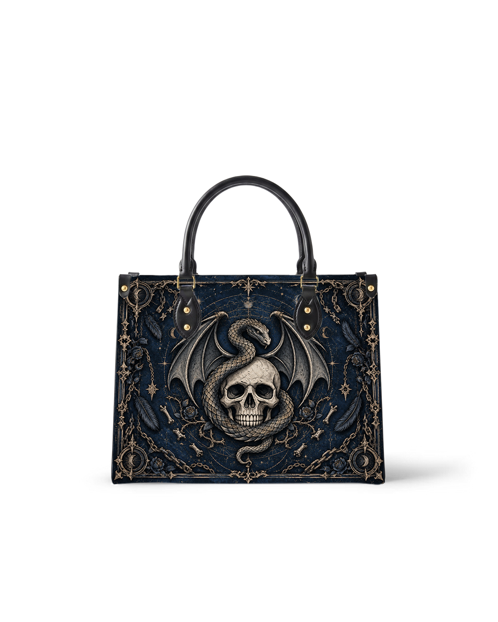 Deep Skull Leather Handbag