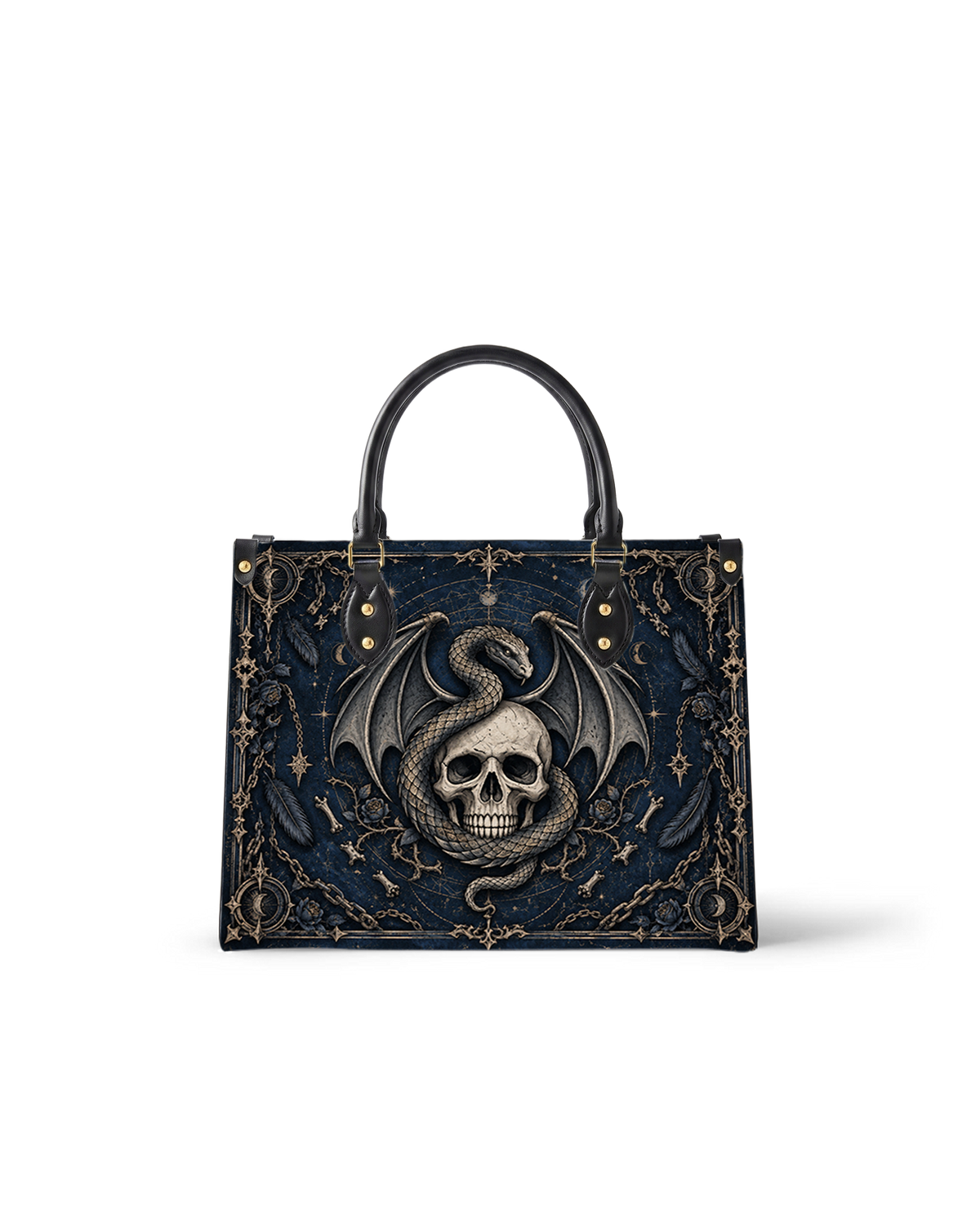 Deep Skull Leather Handbag