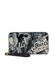 Black Cat Long Zip Wallet