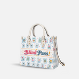Mahjong Blind Pass Leather Handbag