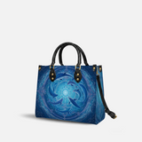 Circle Dolphin Tides(Clarity) Leather Handbag
