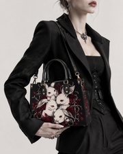 Crimson Lapin Leather Handbag