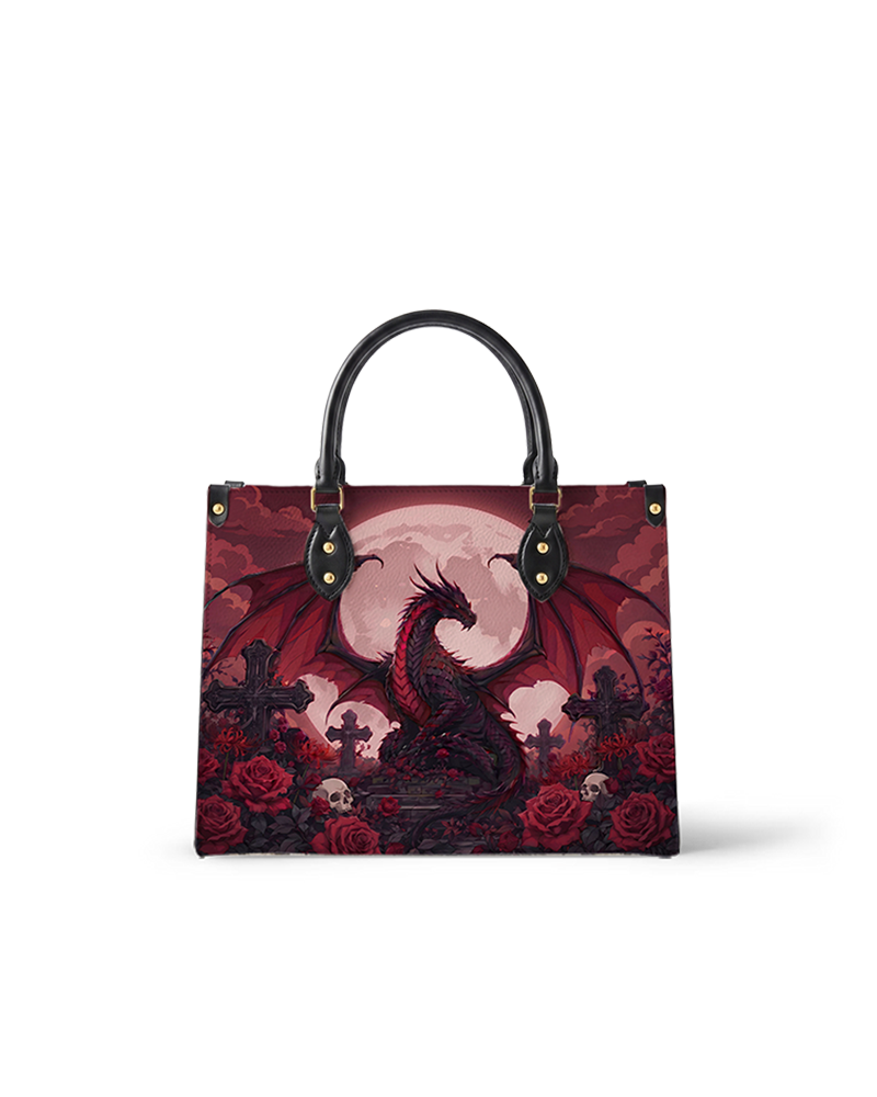 Ember Moon Dragon Leather Handbag