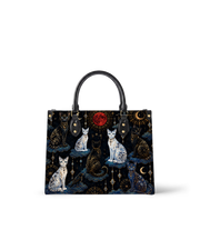 Crimson Moon Leather Handbag