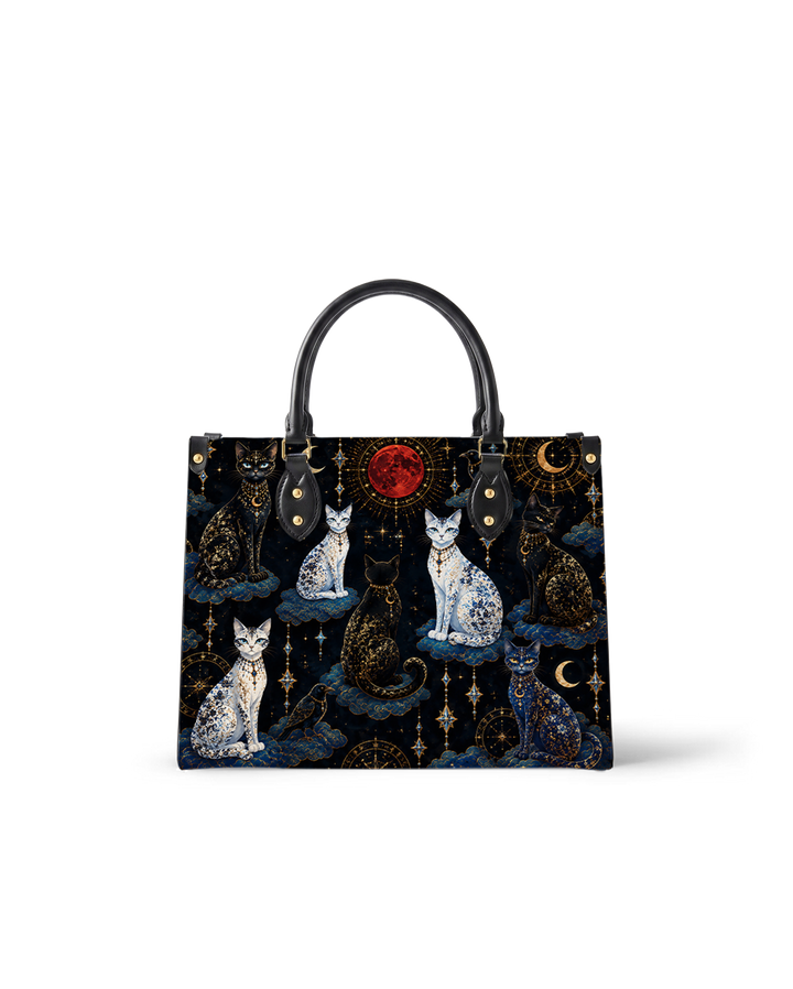 Crimson Moon Leather Handbag