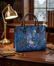 Oceanic Dreamscape Leather Handbag