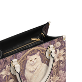 White Peacock Leather Handbag